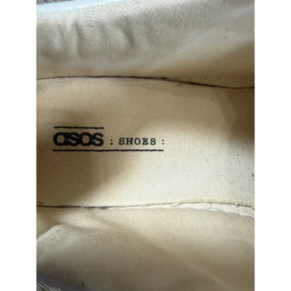 ASOS Shoes White Croc Embossed Platform Sneakers Women's 7 Chunky‎ Sole